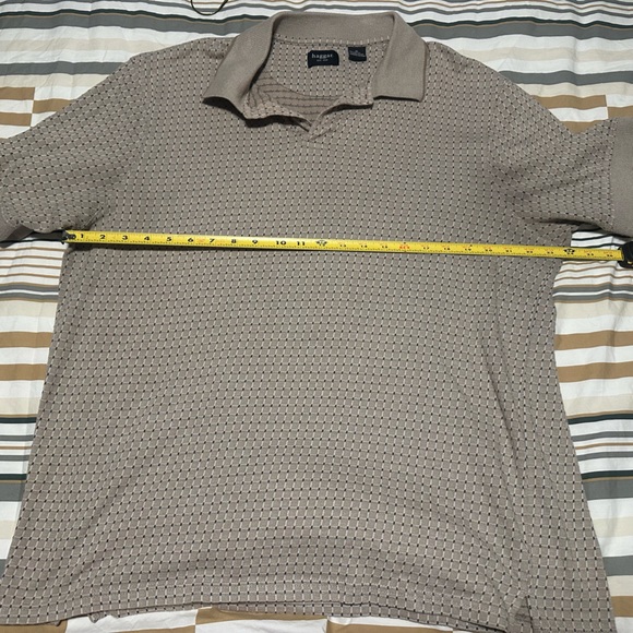 XL Men’s Haggar Polo - Tan with Navy Pattern - Excellent Shape - Picture 4 of 4